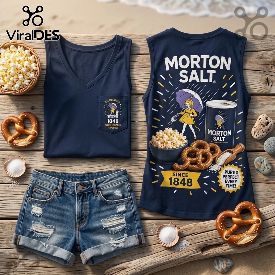 Morton Salt Vintage 1848 V-Neck Tank Top Morton Salt Vintage 1848 V-Neck Tank Top
