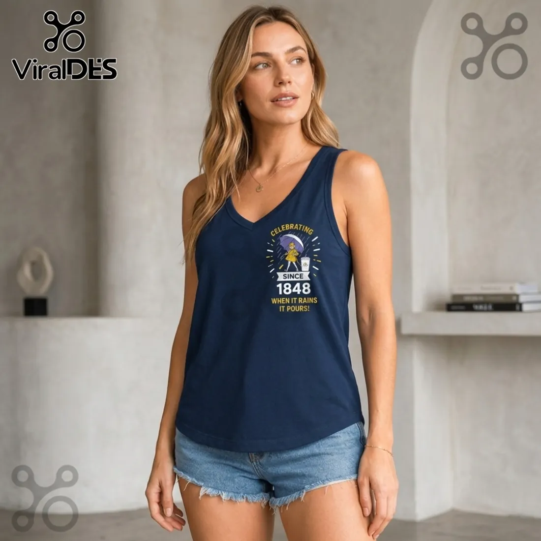 Morton Salt Vintage 1848 V-Neck Tank Top Morton Salt Vintage 1848 V-Neck Tank Top