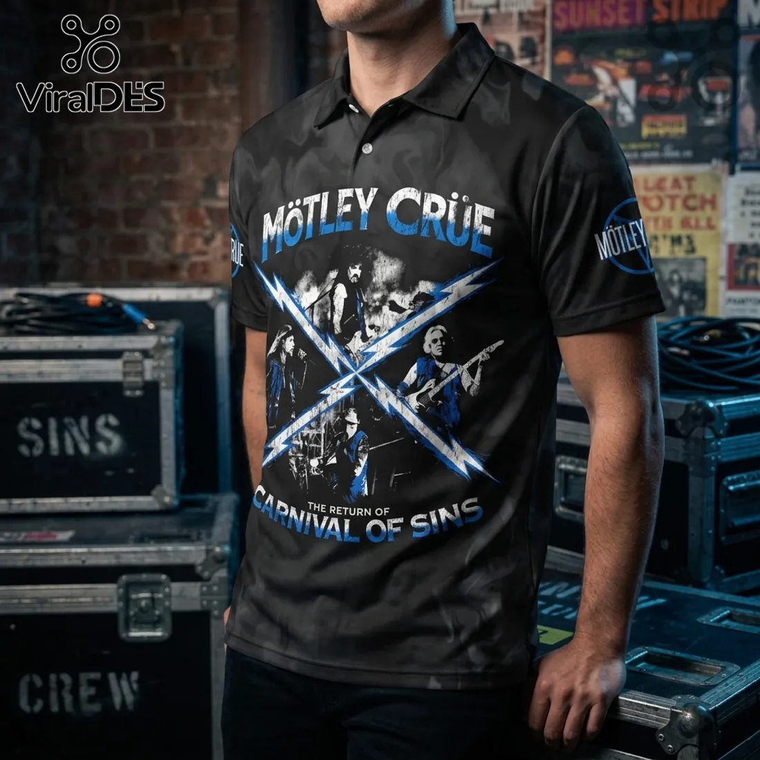 Motley Crue Carnival Of Sins 2026 Tour Polo Shirt Motley Crue Carnival Of Sins 2026 Tour Polo Shirt