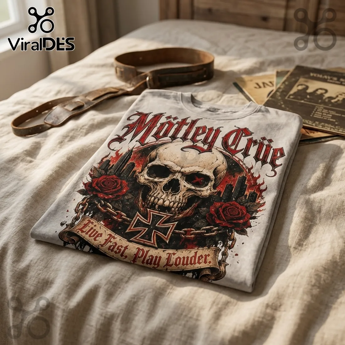 Motley Crue Live Fast Play Louder T-Shirt Motley Crue Live Fast Play Louder T-Shirt