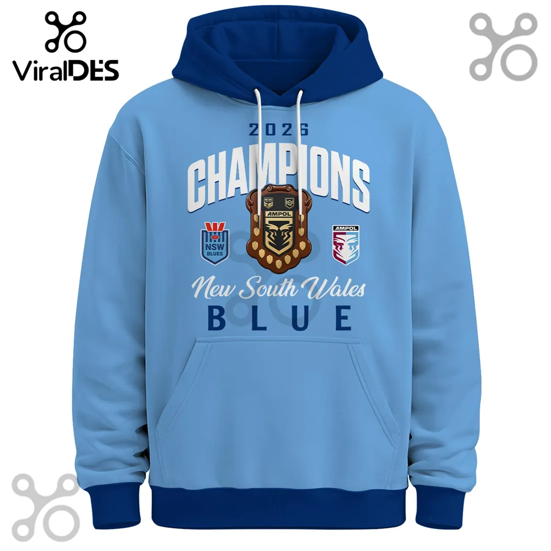 New South Wales Blues 2026 Champions Light Blue Hoodie New South Wales Blues 2026 Champions Light Blue Hoodie