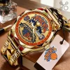 In Flames Black Alloy Roman Numeral Quartz Watch In Flames Black Alloy Roman Numeral Quartz Watch