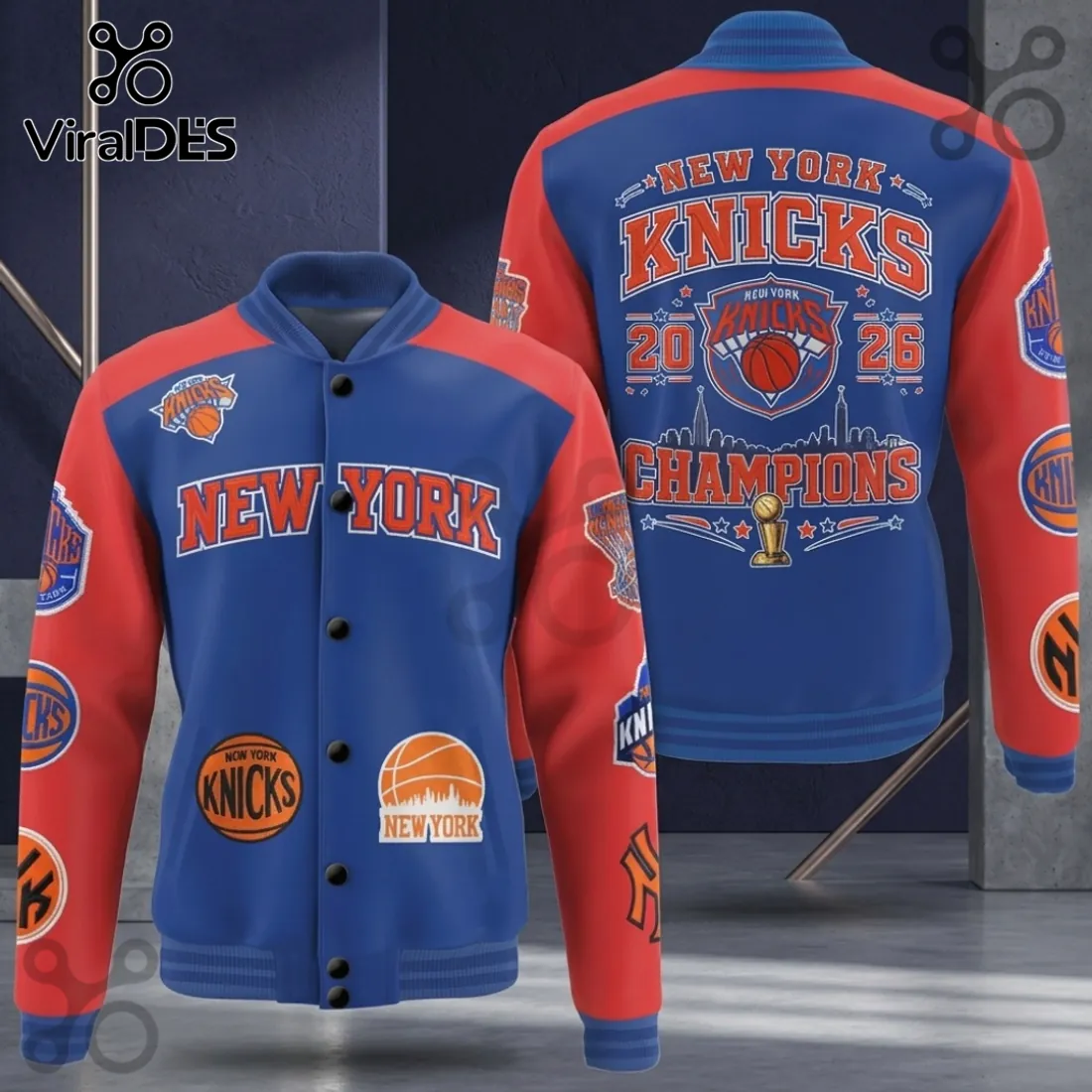 New York Knicks 2026 Champions Varsity Baseball Jacket New York Knicks 2026 Champions Varsity Baseball Jacket