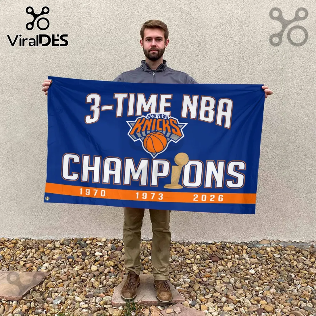 New York Knicks 3-Time NBA Champions House Flag New York Knicks 3-Time NBA Champions House Flag