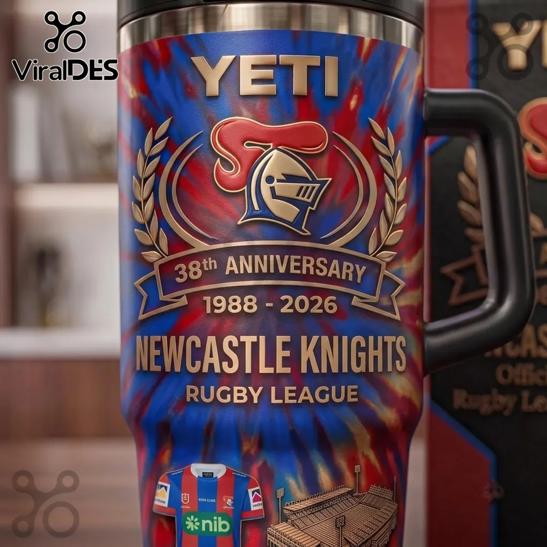 Newcastle Knights 38th Anniversary Tie-Dye 40oz Tumbler Newcastle Knights 38th Anniversary Tie-Dye 40oz Tumbler