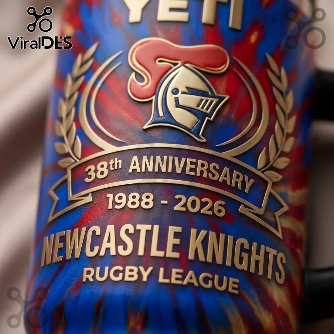 Newcastle Knights 38th Anniversary Tie-Dye 40oz Tumbler Newcastle Knights 38th Anniversary Tie-Dye 40oz Tumbler