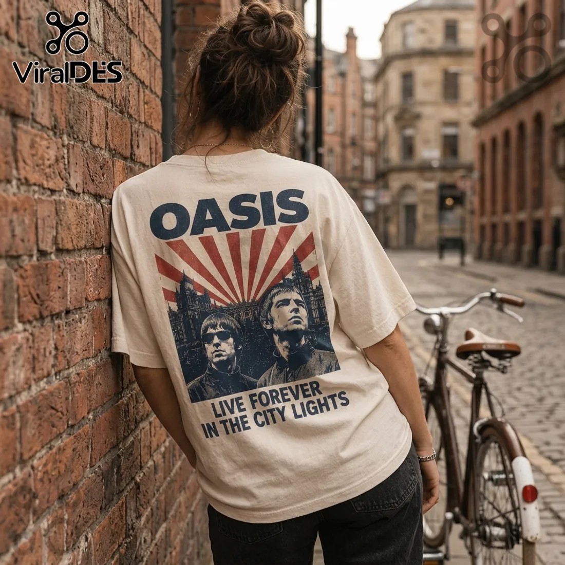 Oasis Live Forever Vintage Off-White T-Shirt Oasis Live Forever Vintage Off-White T-Shirt