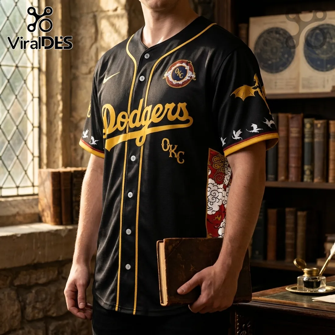 Oklahoma City Dodgers Fourth Wing Night Black Gold Jersey Oklahoma City Dodgers Fourth Wing Night Black Gold Jersey