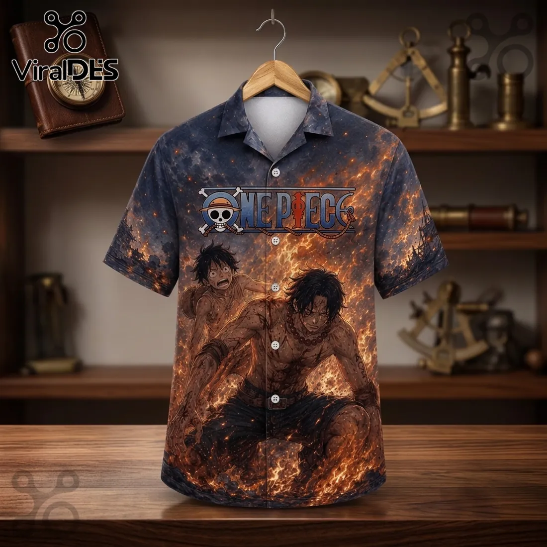 One Piece Ace Portgas D Fire Hawaiian Shirt One Piece Ace Portgas D Fire Hawaiian Shirt