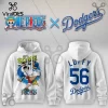 One Piece x Los Angeles Dodgers Monkey D. Luffy Hoodie One Piece x Los Angeles Dodgers Monkey D. Luffy Hoodie