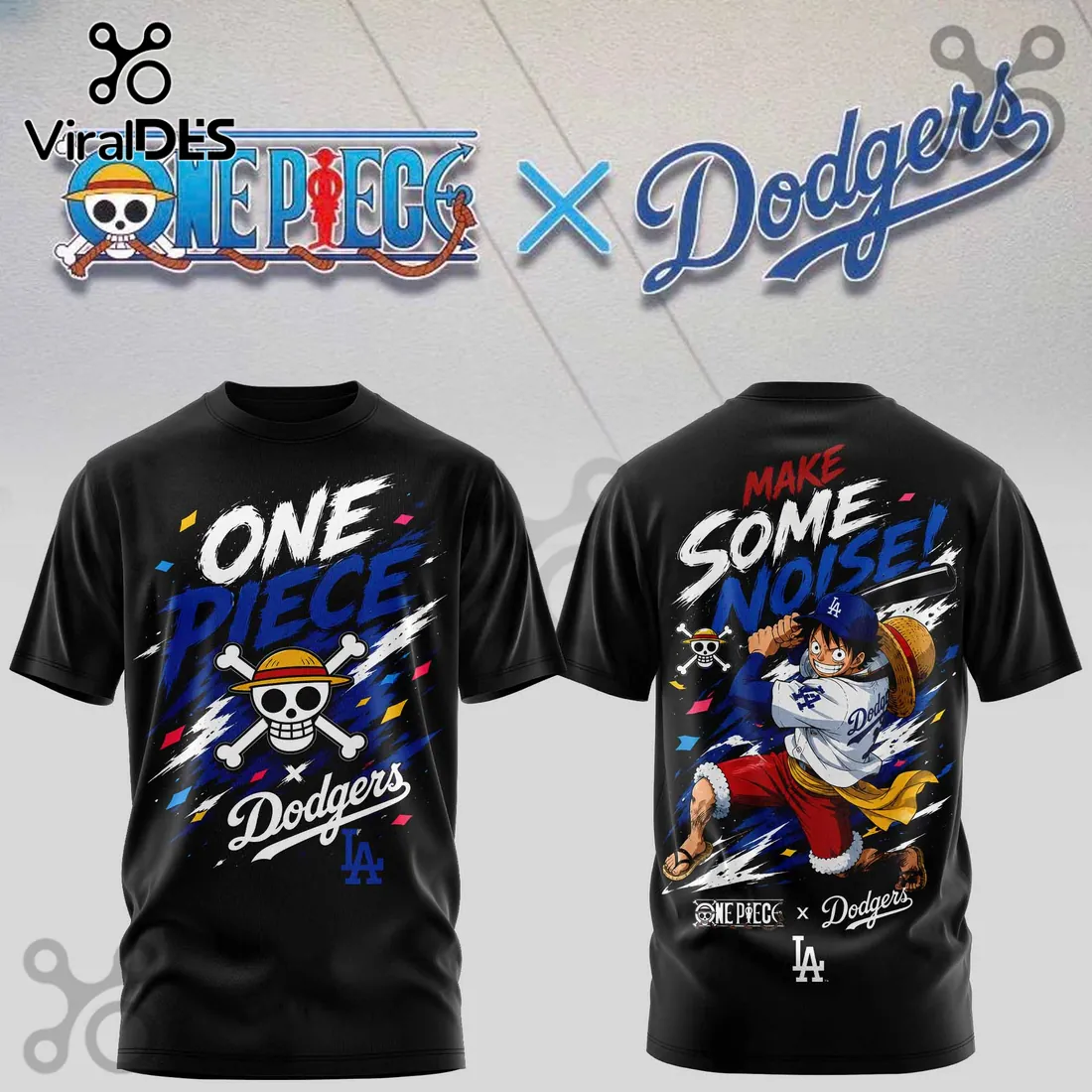 One Piece x Los Angeles Dodgers Monkey D. Luffy Hoodie One Piece x Los Angeles Dodgers Monkey D. Luffy Hoodie
