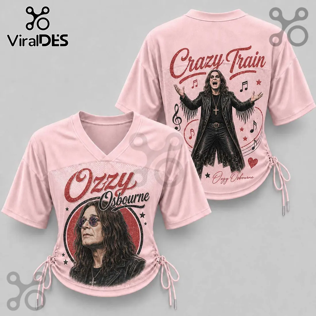 Ozzy Osbourne Crazy Train Pink Lace-Up Jersey Ozzy Osbourne Crazy Train Pink Lace-Up Jersey