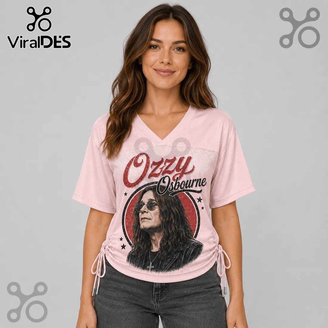 Ozzy Osbourne Crazy Train Pink Lace-Up Jersey Ozzy Osbourne Crazy Train Pink Lace-Up Jersey