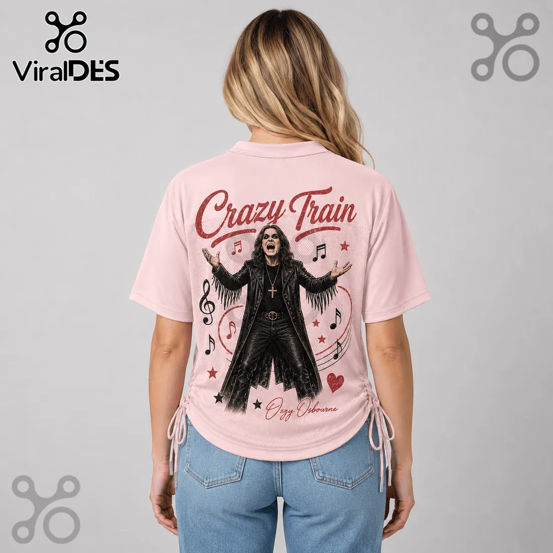 Ozzy Osbourne Crazy Train Pink Lace-Up Jersey Ozzy Osbourne Crazy Train Pink Lace-Up Jersey