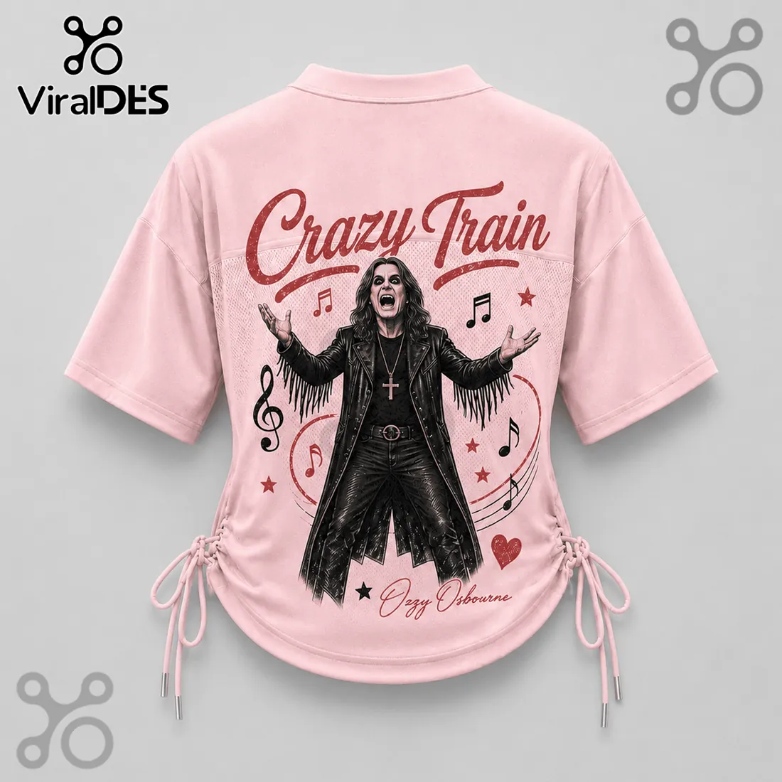 Ozzy Osbourne Crazy Train Pink Lace-Up Jersey Ozzy Osbourne Crazy Train Pink Lace-Up Jersey