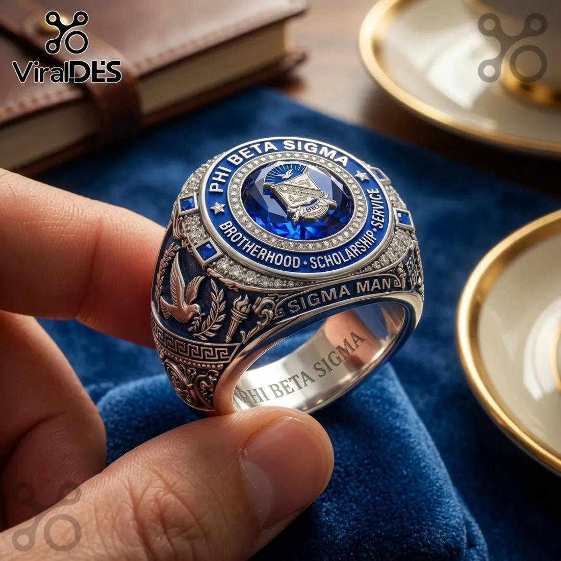 Phi Beta Sigma Brotherhood Scholarship Engraved Ring Phi Beta Sigma Brotherhood Scholarship Engraved Ring