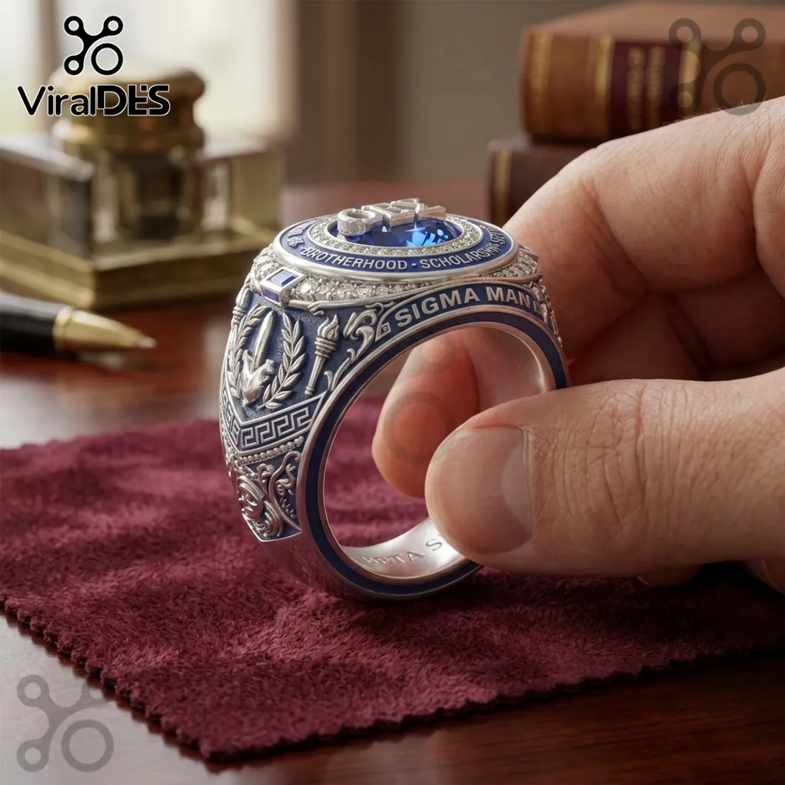 Phi Beta Sigma Est 1914 Blue Enamel Commemorative Ring Phi Beta Sigma Est 1914 Blue Enamel Commemorative Ring