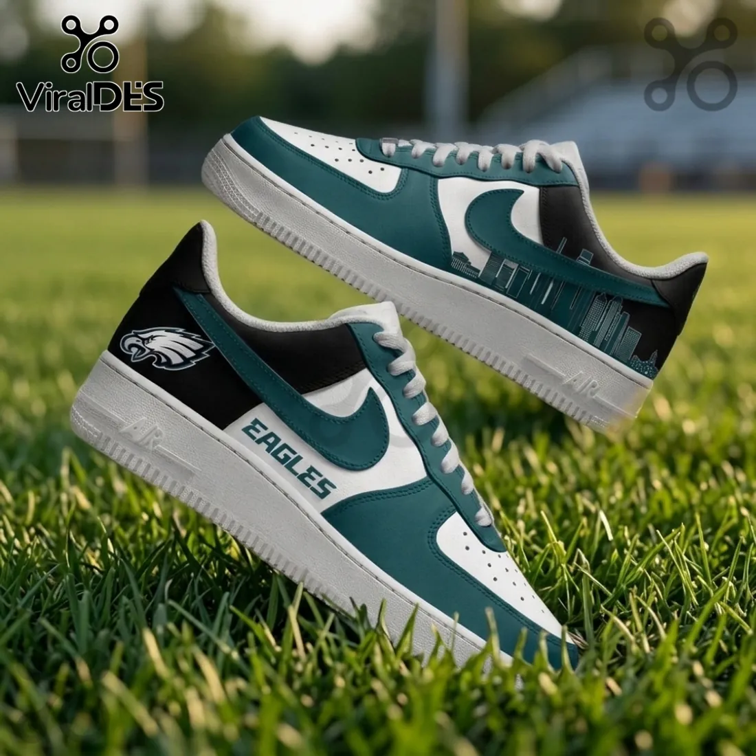 Philadelphia Eagles Skyline Custom Air Force 1 Sneakers Philadelphia Eagles Skyline Custom Air Force 1 Sneakers