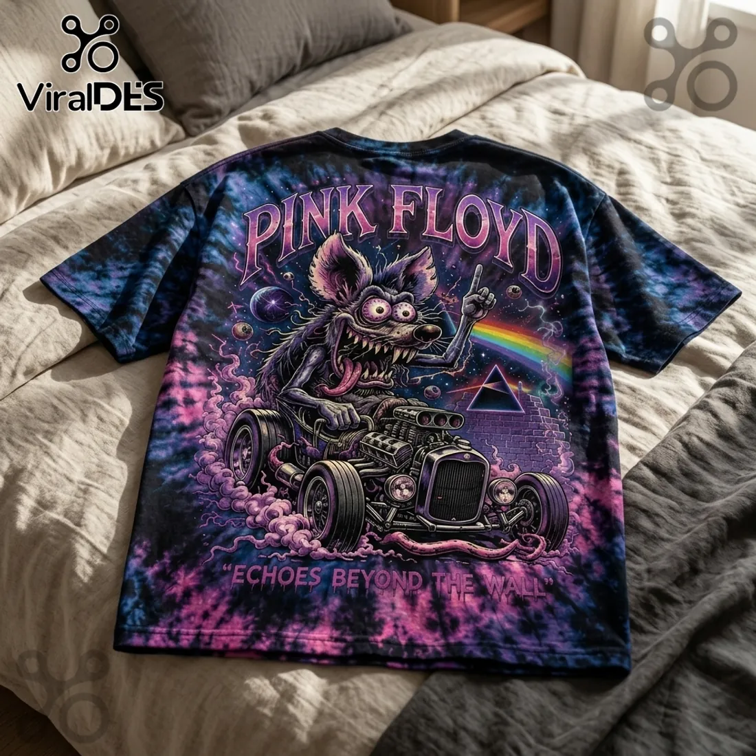 Pink Floyd Echoes Beyond The Wall Tie Dye T-Shirt Pink Floyd Echoes Beyond The Wall Tie Dye T-Shirt