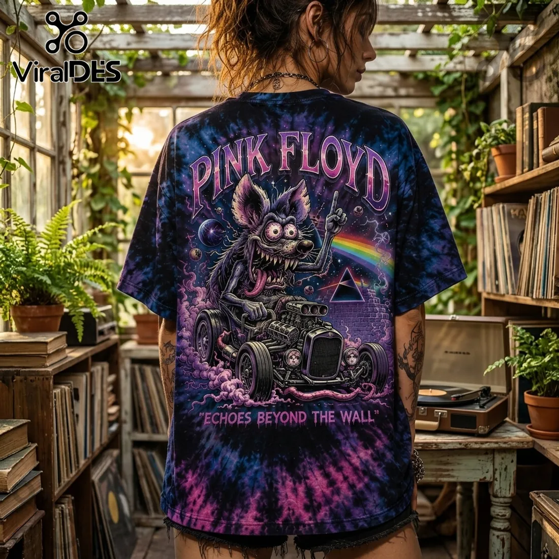 Pink Floyd Echoes Beyond The Wall Tie Dye T-Shirt Pink Floyd Echoes Beyond The Wall Tie Dye T-Shirt