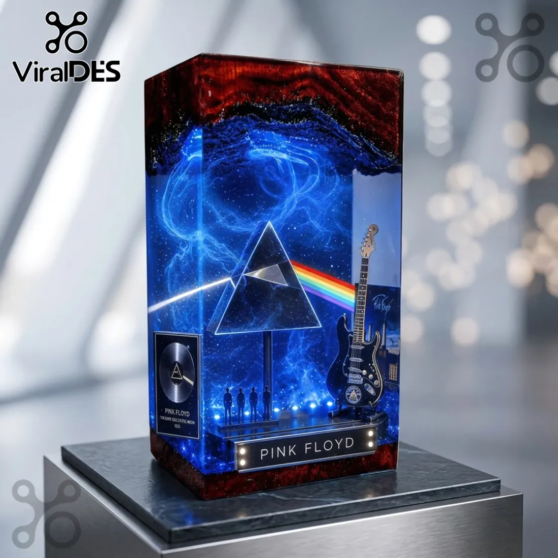 Pink Floyd The Dark Side of the Moon Epoxy Resin LED Lamp Pink Floyd The Dark Side of the Moon Epoxy Resin LED Lamp