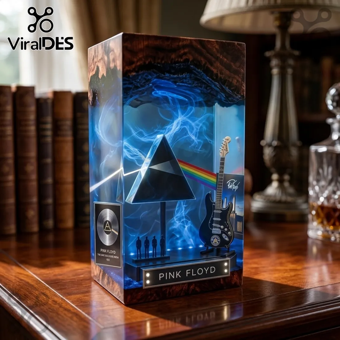 Pink Floyd The Dark Side of the Moon Epoxy Resin LED Lamp Pink Floyd The Dark Side of the Moon Epoxy Resin LED Lamp