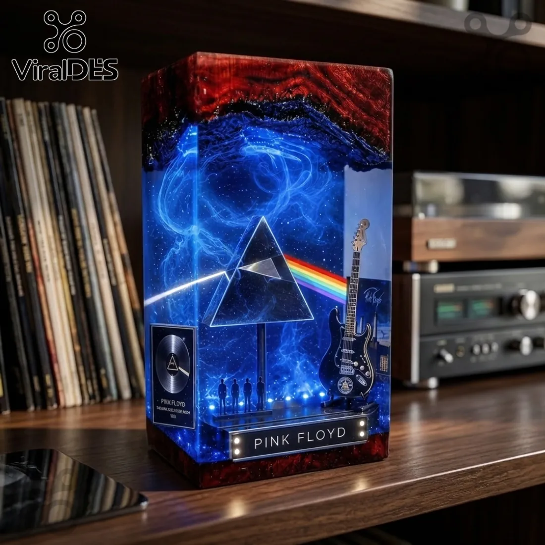 Pink Floyd The Dark Side of the Moon Epoxy Resin LED Lamp Pink Floyd The Dark Side of the Moon Epoxy Resin LED Lamp
