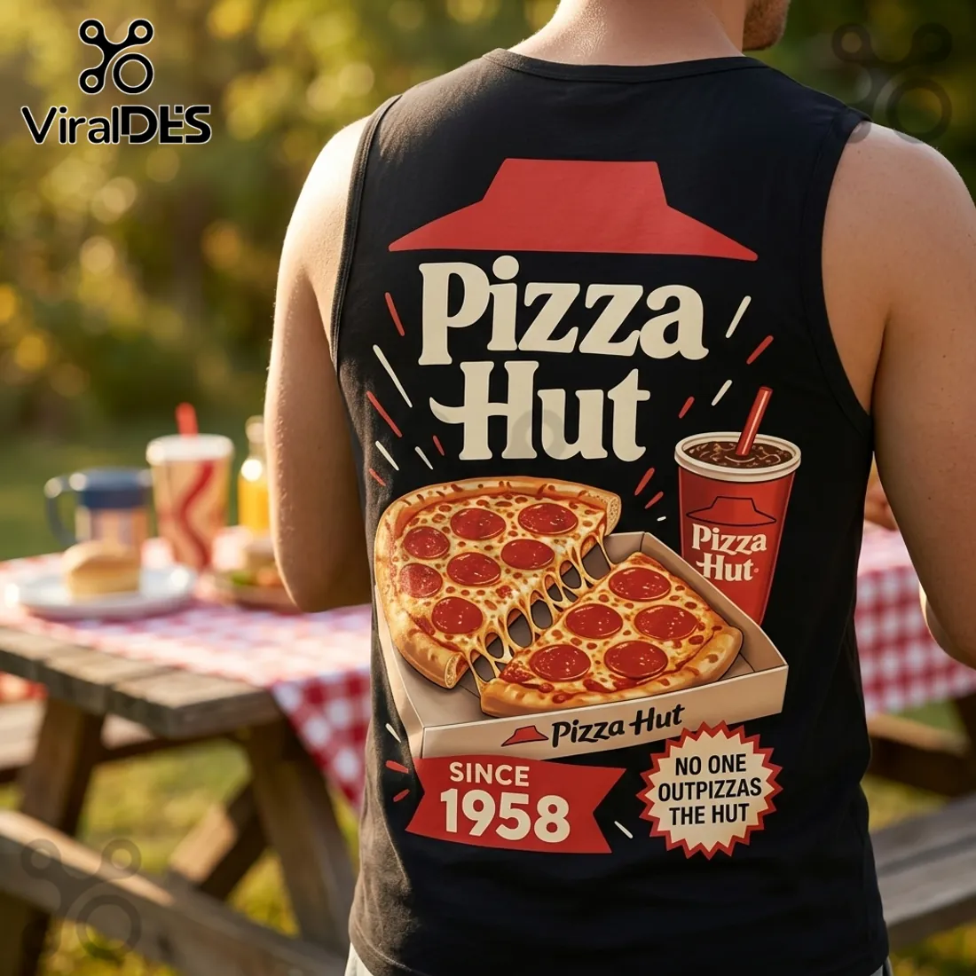 Pizza Hut 1958 Vintage Logo V-Neck Tank Top Pizza Hut 1958 Vintage Logo V-Neck Tank Top
