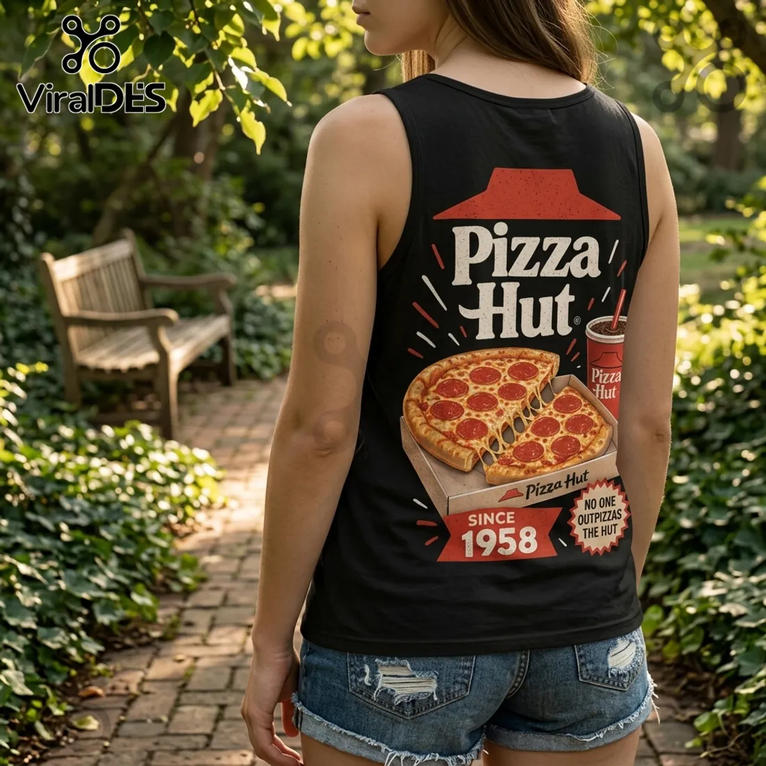 Pizza Hut 1958 Vintage Logo V-Neck Tank Top Pizza Hut 1958 Vintage Logo V-Neck Tank Top