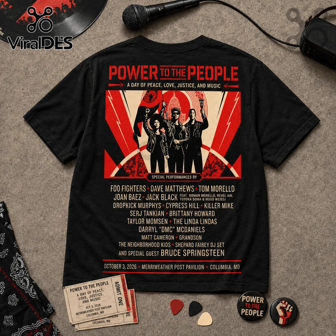 Power to the People 2026 Concert Music Festival T-Shirt Power to the People 2026 Concert Music Festival T-Shirt
