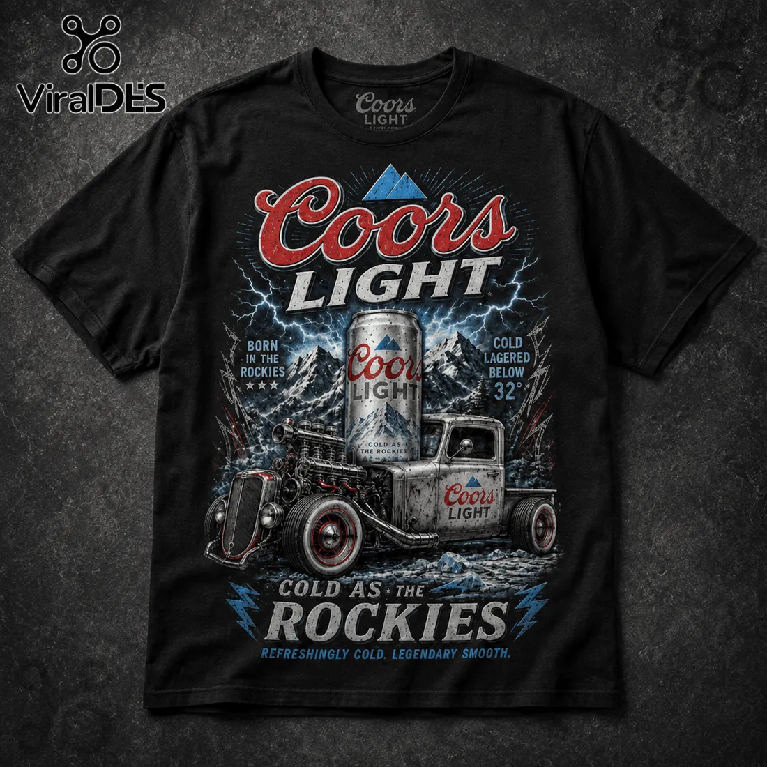 Coors Light Born In The Rockies Black T-Shirt Coors Light Born In The Rockies Black T-Shirt