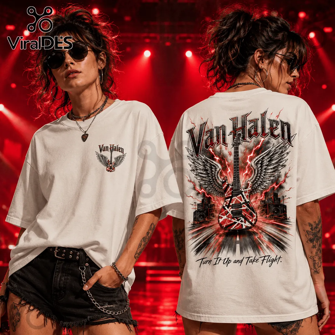 Premium Van Halen Rock Band White T-Shirt Premium Van Halen Rock Band White T-Shirt