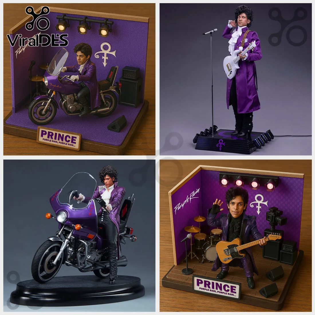 Prince Purple Rain Diorama Desktop Figurine Prince Purple Rain Diorama Desktop Figurine