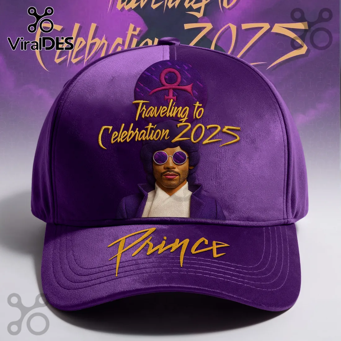 Prince Traveling to Celebration Purple Baseball Cap Prince Traveling to Celebration Purple Baseball Cap
