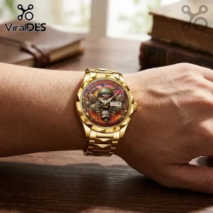 Iron Maiden 50th Anniversary Gold Tone Analog Watch