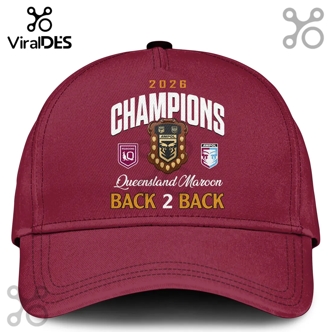 Queensland Maroons 2026 Back To Back Champions Hoodie Queensland Maroons 2026 Back To Back Champions Hoodie
