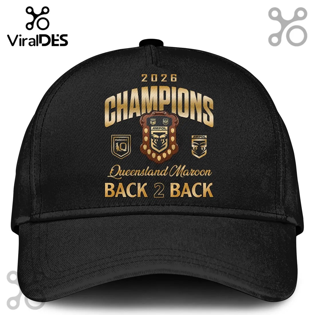 Queensland Maroons Back 2 Back Champions Black Hoodie Queensland Maroons Back 2 Back Champions Black Hoodie