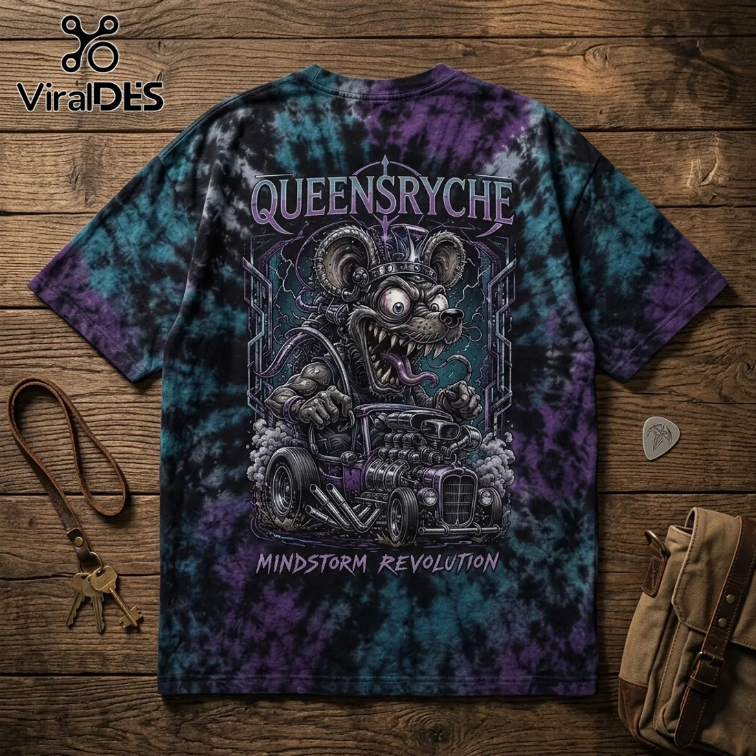Queensryche Mindstorm Revolution Tie Dye T-Shirt Queensryche Mindstorm Revolution Tie Dye T-Shirt
