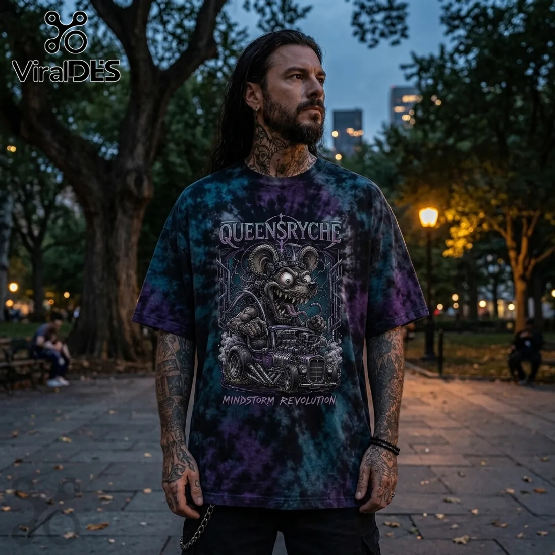 Queensryche Mindstorm Revolution Tie Dye T-Shirt Queensryche Mindstorm Revolution Tie Dye T-Shirt