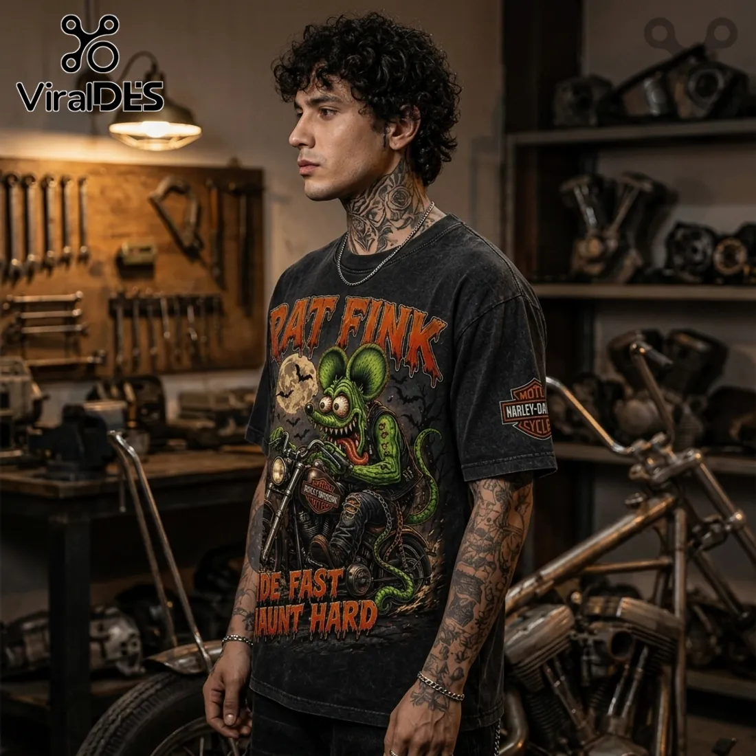 Rat Fink Biker Halloween Harley-Davidson T-Shirt Rat Fink Biker Halloween Harley-Davidson T-Shirt