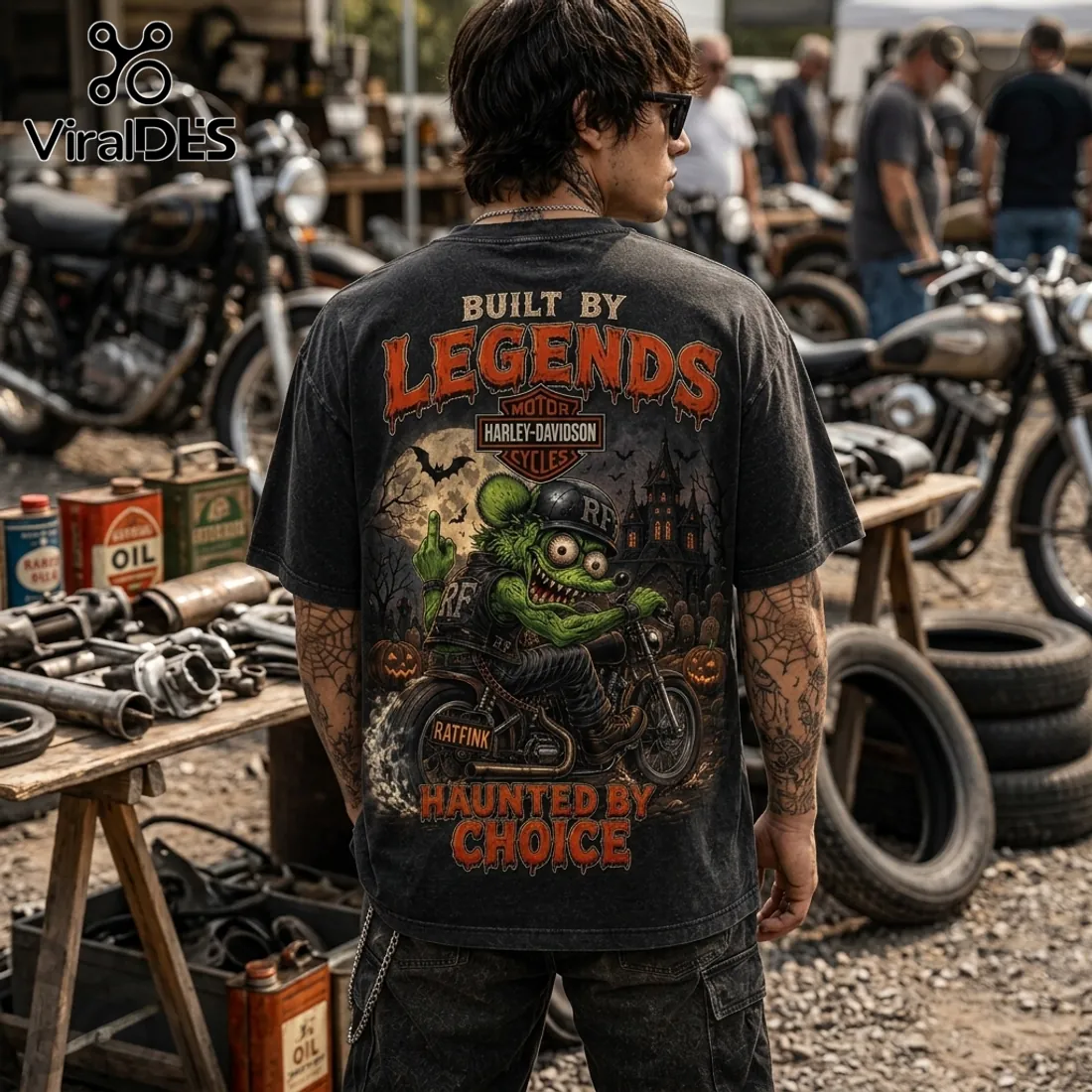 Rat Fink Biker Halloween Harley-Davidson T-Shirt Rat Fink Biker Halloween Harley-Davidson T-Shirt