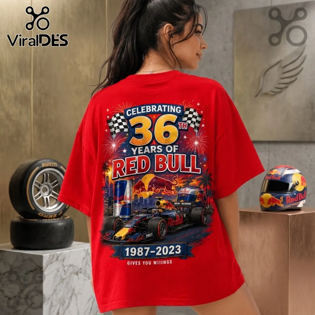 Red Bull 36 Years Anniversary Red T-Shirt Red Bull 36 Years Anniversary Red T-Shirt