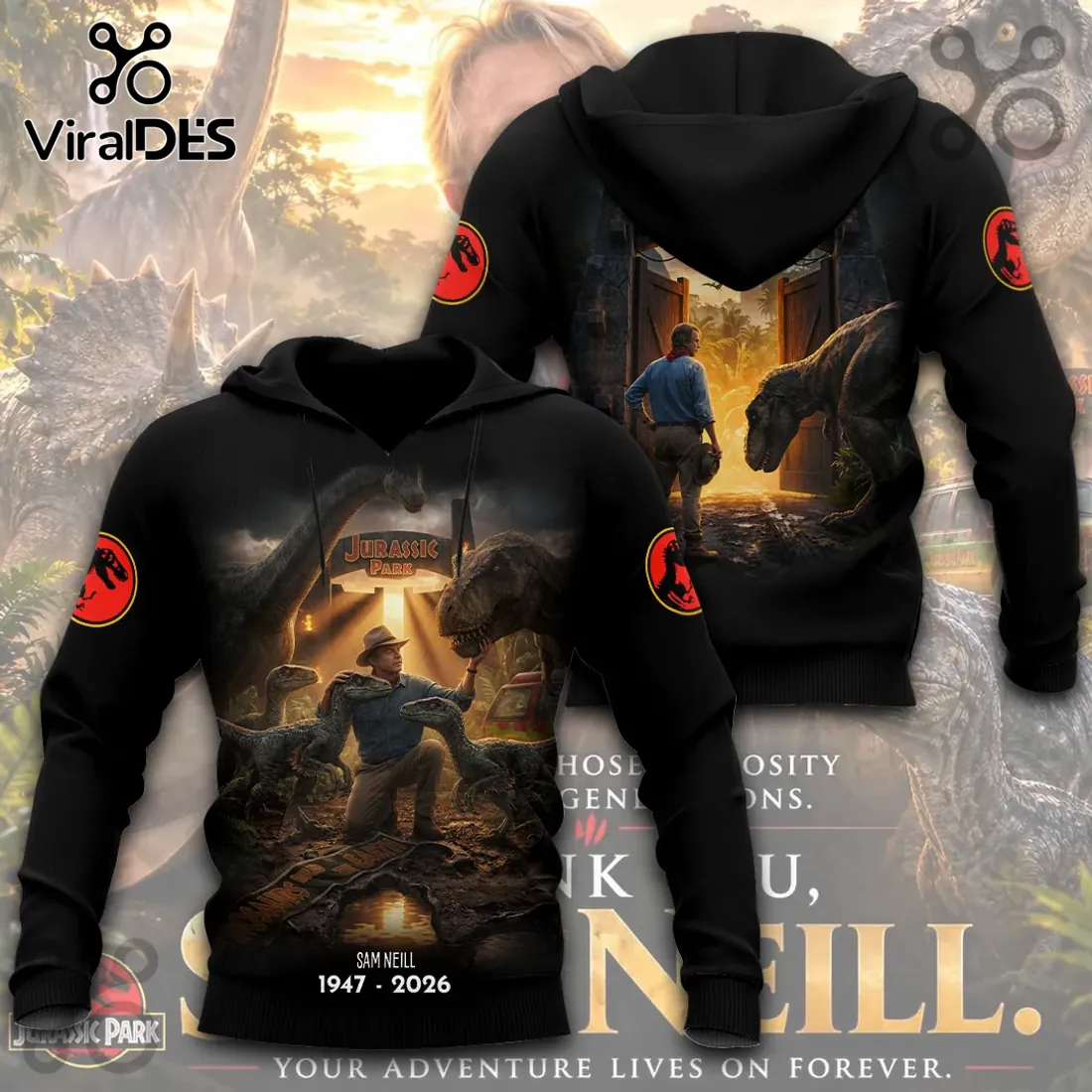 Sam Neill Jurassic Park Commemorative T-Shirt Sam Neill Jurassic Park Commemorative T-Shirt