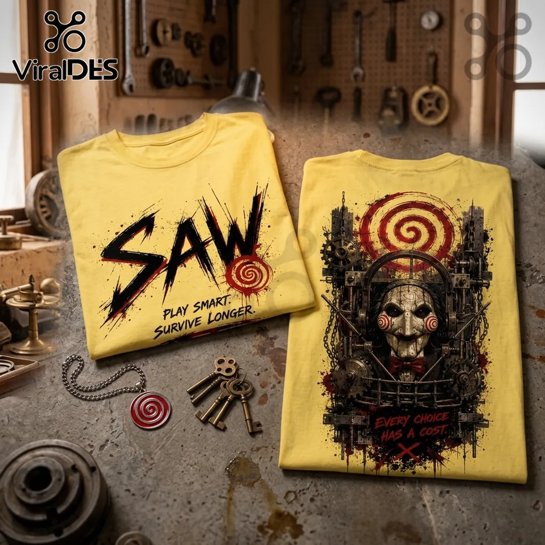 SAW Horror Movie Halloween T-Shirt 2026 SAW Horror Movie Halloween T-Shirt 2026