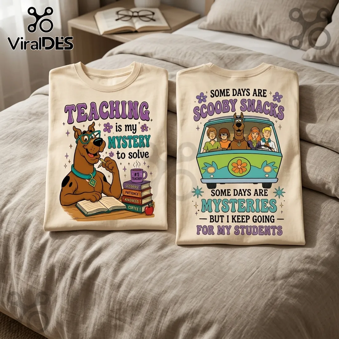 Scooby-Doo Teacher Mystery Solved Beige T-Shirt Scooby-Doo Teacher Mystery Solved Beige T-Shirt