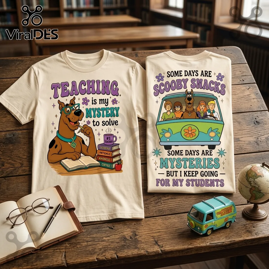 Scooby-Doo Teacher Mystery Solved Beige T-Shirt Scooby-Doo Teacher Mystery Solved Beige T-Shirt