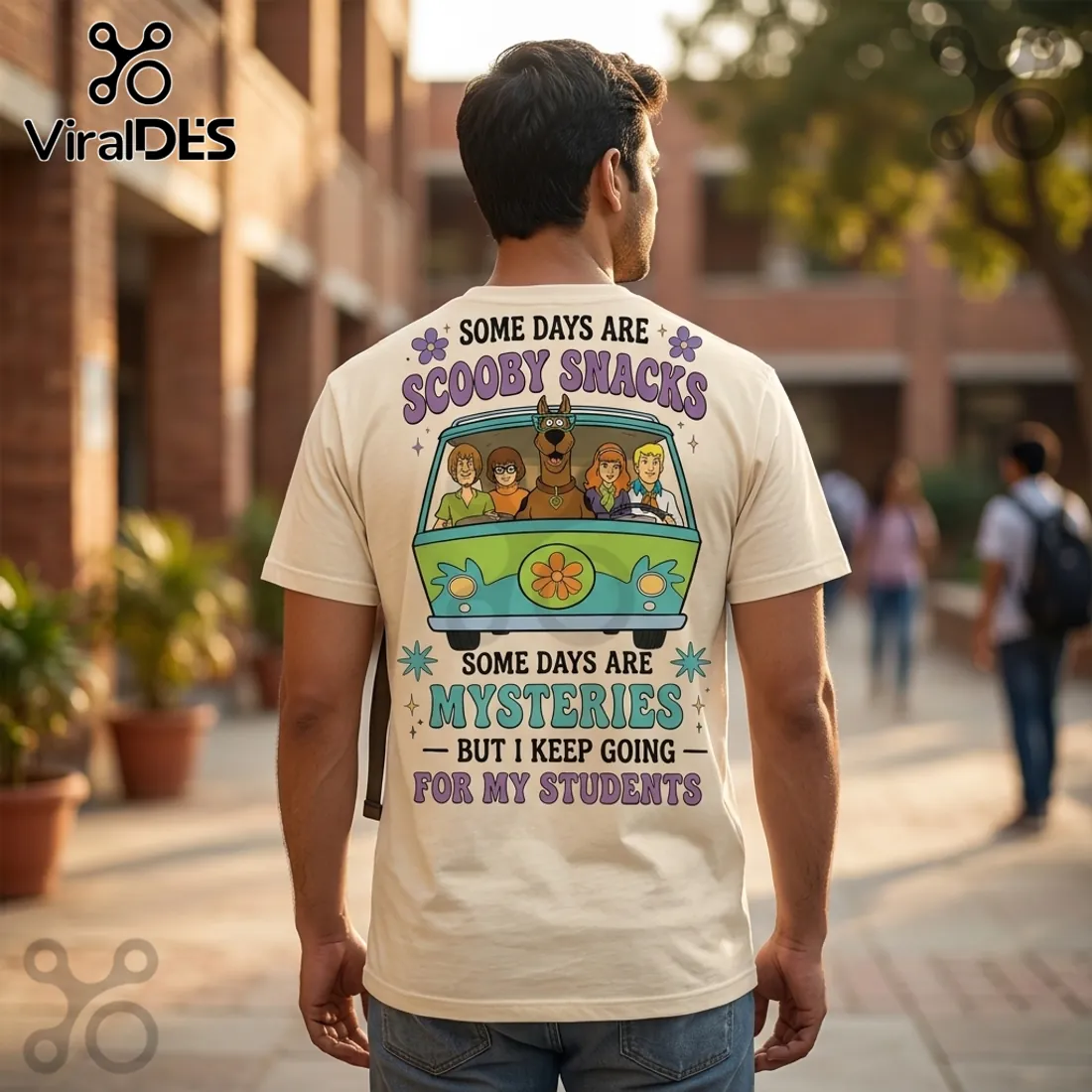 Scooby-Doo Teacher Mystery Solved Beige T-Shirt Scooby-Doo Teacher Mystery Solved Beige T-Shirt
