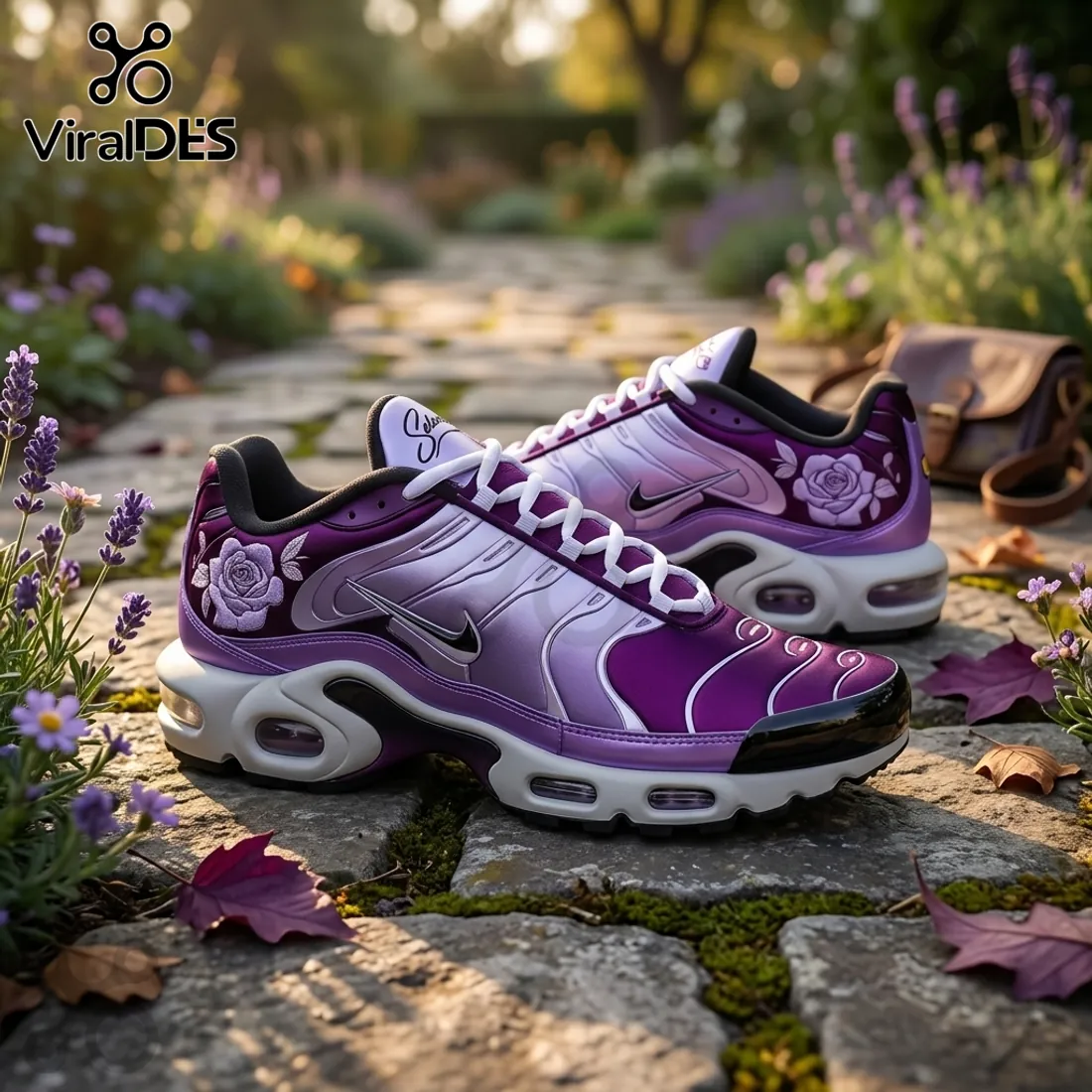 Selena Floral Purple Air Max Running Sneakers Selena Floral Purple Air Max Running Sneakers