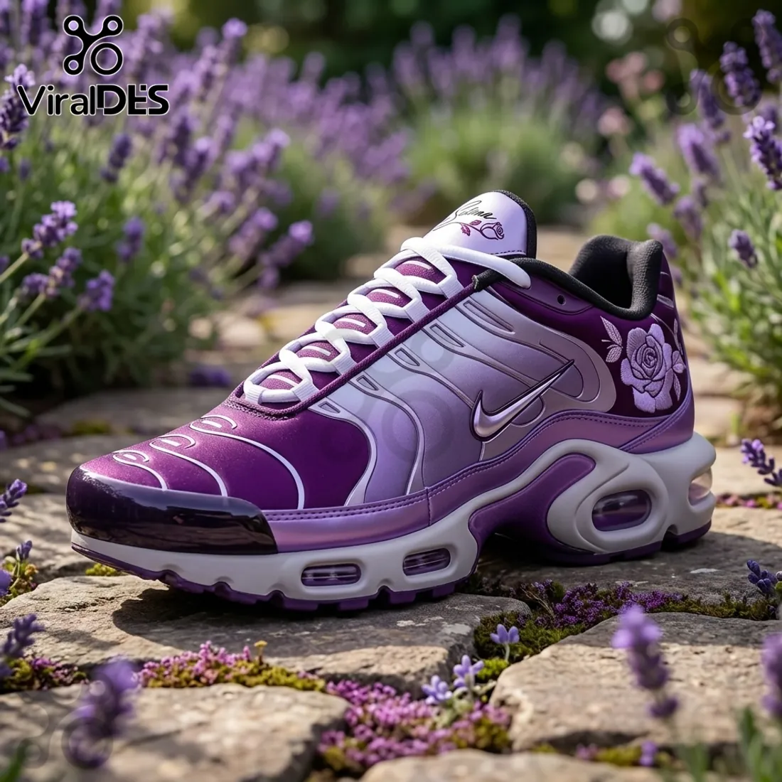 Selena Floral Purple Air Max Running Sneakers Selena Floral Purple Air Max Running Sneakers