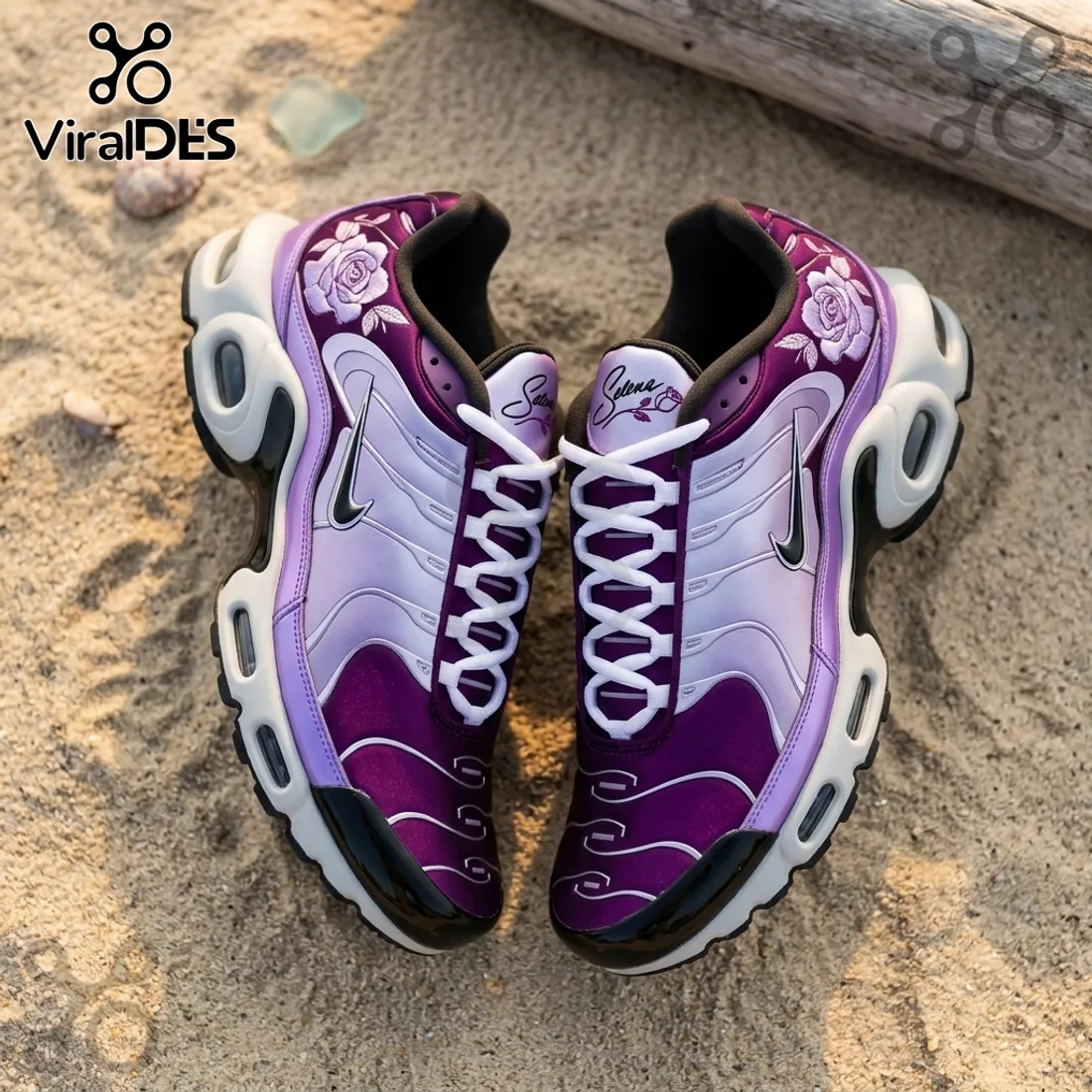 Selena Floral Purple Air Max Running Sneakers Selena Floral Purple Air Max Running Sneakers